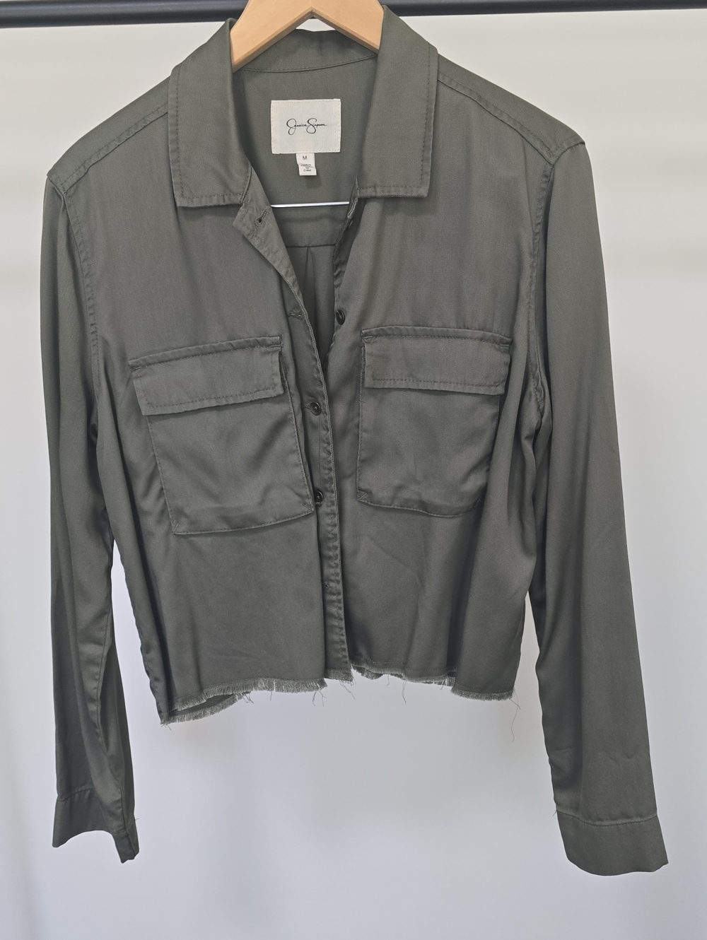 Jessica Simpson Olive Green Utility Crop Jacket